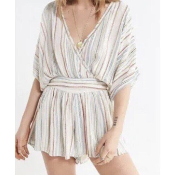 Urban Outfitters UO Moonstruck Surplice Romper Dress Kimono One-Piece Small - Picture 7 of 10